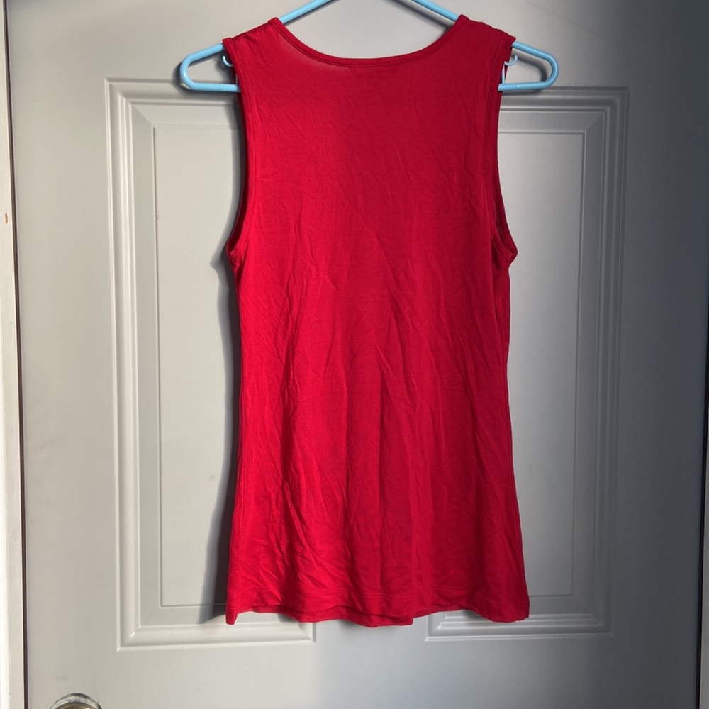 Red Sleeveless Ruffle Top - Picture 2 of 2